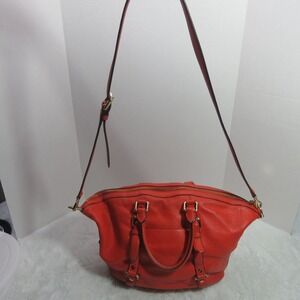 EUC Michael Kors Orange Leather Buckle Shoulder Sling Bag Crossbody Bag Satchel